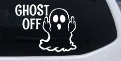 Ghost Off Funny Halloween Car or Truck Window Decal Sticker (White)