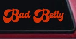 Bad Betty Car or Truck Window Vinyl Decal Sticker (Orange Red)