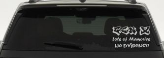Gen X Lots of Memories No Evidence Car or Truck Window Vinyl Decal Sticker (Light Gray)