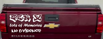 Gen X Lots of Memories No Evidence Car or Truck Window Vinyl Decal Sticker (White)