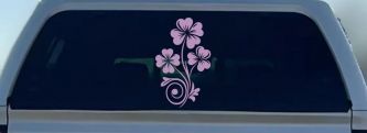 Four Leaf Clover Hearts Swirl Vine Car or Truck Window Vinyl Decal Sticker (Lilac)