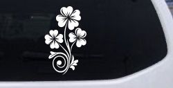 Four Leaf Clover Hearts Swirl Vine Car or Truck Window Vinyl Decal Sticker