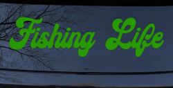 Fishing Life Car or Truck Window Decal Sticker (Lime)