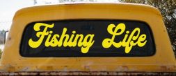 Fishing Life Car or Truck Window Decal Sticker (Yellow)