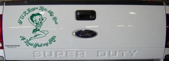 Betty Boop If U R Gonna Ride My Butt At Least Pull My Hair  Car or Truck Window Vinyl Decal Sticker (Dark Green)