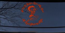 Betty Boop If U R Gonna Ride My Butt At Least Pull My Hair  Car or Truck Window Decal Sticker (Orange Red)