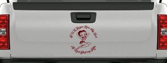 Betty Boop If U R Gonna Ride My Butt At Least Pull My Hair  Car or Truck Window Vinyl Decal Sticker (Purple Red)