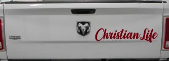 Christian Life Car or Truck Window Vinyl Decal Sticker (Burgundy)