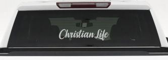 Christian Life Car or Truck Window Vinyl Decal Sticker (Light Gray)