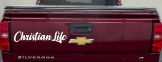 Christian Life Car or Truck Window Vinyl Decal Sticker (White)