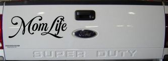 Mom Life Car or Truck Window Vinyl Decal Sticker (Black)