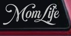 Mom Life Car or Truck Window Vinyl Decal Sticker (Light Gray)