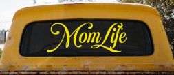 Mom Life Car or Truck Window Vinyl Decal Sticker (Yellow)