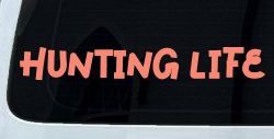 Hunting Life Car or Truck Window Vinyl Decal Sticker (Coral)
