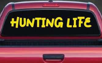Hunting Life Car or Truck Window Vinyl Decal Sticker (Yellow)