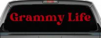 Grammy Life Car or Truck Window Vinyl Decal Sticker (Red)