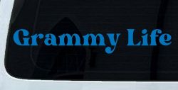 Grammy Life Car or Truck Window Vinyl Decal Sticker (Sky Blue)