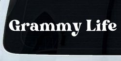 Grammy Life Car or Truck Window Vinyl Decal Sticker (White)