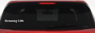 Grammy Life Car or Truck Window Vinyl Decal Sticker (White)