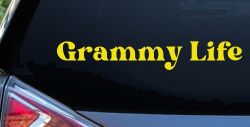 Grammy Life Car or Truck Window Vinyl Decal Sticker (Yellow)