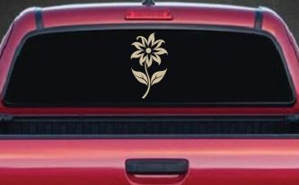 Flower Whimsical Car or Truck Window Vinyl Decal Sticker (Desert Sand)