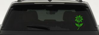 Flower Whimsical Car or Truck Window Vinyl Decal Sticker (Lime)