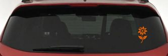 Flower Whimsical Car or Truck Window Vinyl Decal Sticker (Orange)