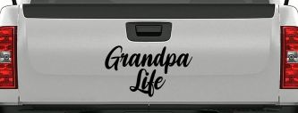 Grandpa Life Car or Truck Window Vinyl Decal Sticker (Black)
