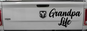 Grandpa Life Car or Truck Window Vinyl Decal Sticker (Black)