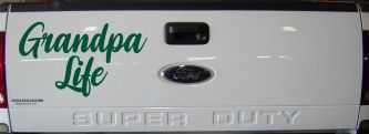 Grandpa Life Car or Truck Window Vinyl Decal Sticker (Dark Green)