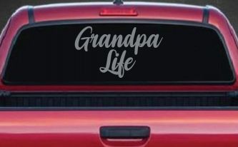 Grandpa Life Car or Truck Window Vinyl Decal Sticker (Telegrey)