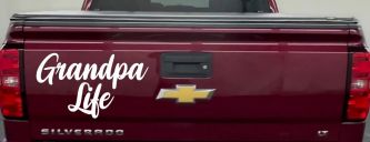 Grandpa Life Car or Truck Window Vinyl Decal Sticker (White)