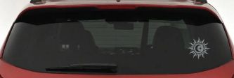 Sun Moon Star Car or Truck Vinyl Window Decal Sticker (Telegrey)