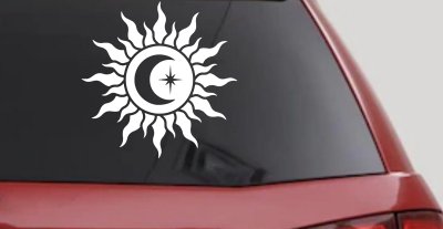Sun Moon Star Car or Truck Vinyl Window Decal Sticker