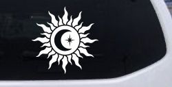 Sun Moon Star Car or Truck Vinyl Window Decal Sticker
