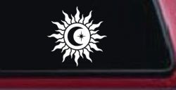 Sun Moon Star Car or Truck Vinyl Window Decal Sticker