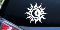 Sun Moon Star Car or Truck Vinyl Window Decal Sticker