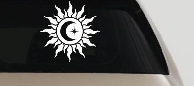 Sun Moon Star Car or Truck Vinyl Window Decal Sticker