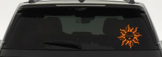 Sun Lady Car or Truck Vinyl Window Decal Sticker (Orange)