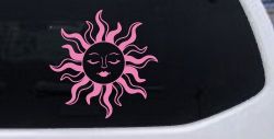 Sun Lady Car or Truck Vinyl Window Decal Sticker (Pink)