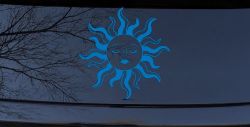 Sun Lady Car or Truck Vinyl Window Decal Sticker (Sky Blue)