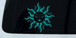 Sun Lady Car or Truck Vinyl Window Decal Sticker (Turquoise)