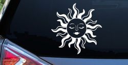Sun Lady Car or Truck Vinyl Window Decal Sticker (White)
