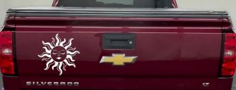 Sun Lady Car or Truck Vinyl Window Decal Sticker (White)