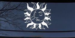 Sun and Moon Kissing Car or Truck Vinyl Window Decal Sticker