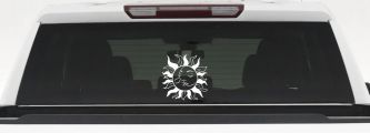 Sun and Moon Kissing Car or Truck Vinyl Window Decal Sticker (White)