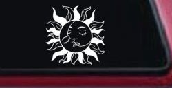 Sun and Moon Kissing Car or Truck Vinyl Window Decal Sticker