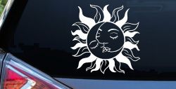 Sun and Moon Kissing Car or Truck Vinyl Window Decal Sticker