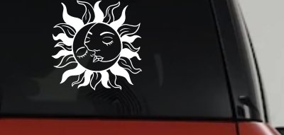 Sun and Moon Kissing Car or Truck Vinyl Window Decal Sticker