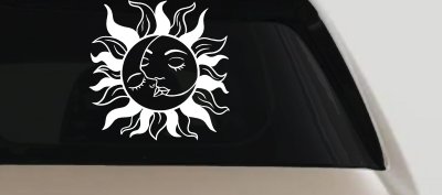 Sun and Moon Kissing Car or Truck Vinyl Window Decal Sticker